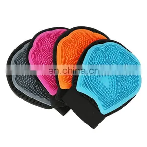 Massage Brush Grooming Glove Brushing Cleaning Hound Dog Cat Hair Pet Gloves thumbnail-1
