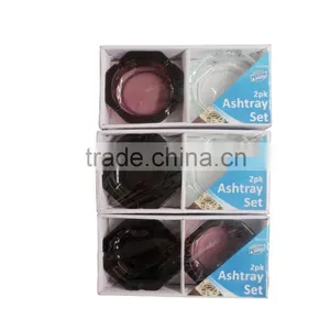Color Optional Elegent Hexagon Shaped Pressed Glass Ashtray thumbnail-1