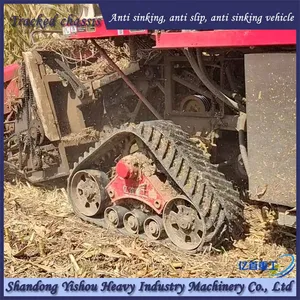 Corn Harvester Modified With Triangular Track Wheel Anti Sinking Half Chain Rail thumbnail-2