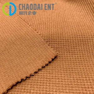 Thickened Dyed Recycled Polyester Knitted Stretchy 30S+30D Waffle Fabric for Hoodie Jacket thumbnail-3