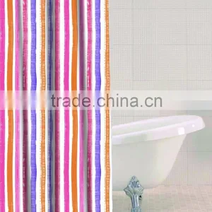 Shower Curtain Gray Stripe Printed, Hot Sale Classic Bathroom Waterproof Curtain thumbnail-3