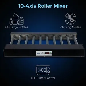 GLTLab Digital 10 Rollers Rolling and Rocking Tube Roller Mixer 70mm Roller Spacing thumbnail-5