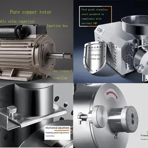 MO-Qdmdch Factory Direct Edelstahl-GW001-Kornmühle Elektromotorische Mehlmühle Gewürz- und Kräutermühle mit reinem Kupfermotor, anpassbare Spannung thumbnail-5