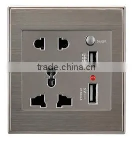 Upgrade Material 2.1A Output Universal Socket Outlet/2 USB Socket/Mobile Phone USB Charger thumbnail-4