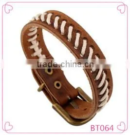 Custom High Quality Fashion Mens Leather Bracelet/charm Bracelet Jewelry thumbnail-1