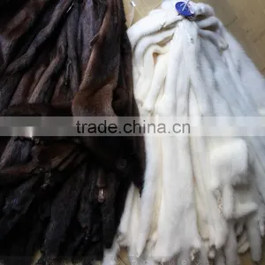 Luxury White Real Mink Fur Wholepieces Skin and Fur Pelt For Gorgeous Coats of Women thumbnail-3
