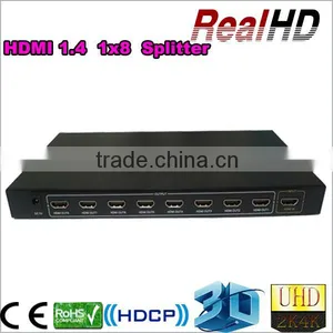 2016 Best Selling Uncompressede 1x8 V1.4 HDMI Splitter With HDCP Key thumbnail-1