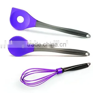 Hot Sale High Quality Food Grade Silicone Solid Spoon and Slotted Spoon Cooking Utensils Set Quality Choice thumbnail-1