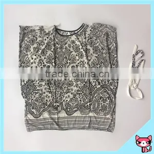 Elegant Vintage Black Floral White Color Fashion Blouse thumbnail-1