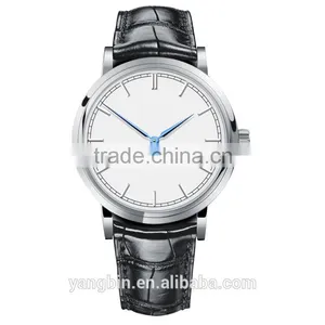 High Quality Genuine Leather Strap Quartz Movt Popular Trendy Metal Watch thumbnail-6