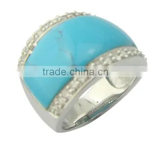 Turquoise Silver Ring/fashion Cheap Jewelry Ring thumbnail-1
