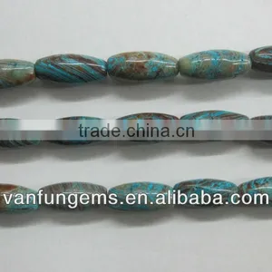 Loose Gemstone Blue Jasper Rice Shape Bead thumbnail-1