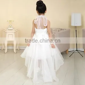 Fashion Children Girls Mesh Halter High Waist Asymmetrical Hem Ball Gown Tutu Party Dress/Flower Girl Dress thumbnail-5