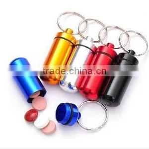 Aluminum Pill Cache Capsule Box Keychain thumbnail-1