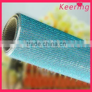 New Products Baby Blue Rhinestone With Claw Crystal Rhinestone Mesh Trimming WRT-010 thumbnail-1