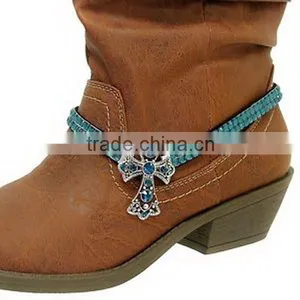 Cross Rhinestone Gem Western Cowgirl Cowboy Boot Jewelry Anklet Charm Strap thumbnail-1