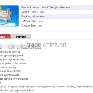 Hot Sale India Ruidian CATV FTTH Fiber to Home / Optical Fiber Receiver thumbnail-2