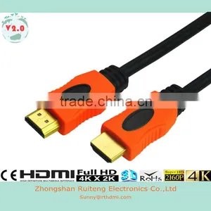 V2.0 Orange High Speed HDMI Cable With Ethernet and Gold Connector Support 3D and 4K From 0.5-100m thumbnail-2