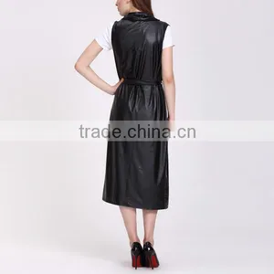 Wholesale Hot Selling Products Black Sleeveless Coat Women Fashion Long Coats in Guangzhou thumbnail-5