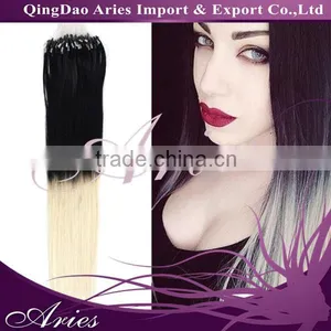 Indian Human Micro Loop Ring Hair Extensions Natural Blonde 4A Grade Tangle Free Micro Bead Hair Extensions thumbnail-4