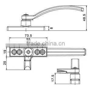 Upvc Window Handles,Window Handle Lock,Single Point Handle thumbnail-2