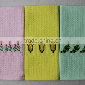 Custom Solid Colorful Waffle Tea Towels 100% Cotton 2016 With Embroidery thumbnail-4