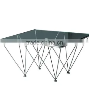 Stainless Steel Table Leg, Tempered Glass Table Top, Stainless Steel Table CT-016B thumbnail-1