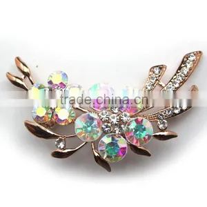 Wedding Bouquet Ab Color Rhinestone Flower Brooch,Color Rhinestone Brooch Pin For Garment Embellishment thumbnail-1