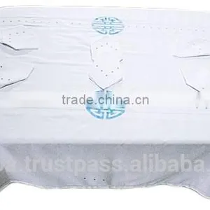 Blue Custom Monogram Table Cloth and Napkin Set thumbnail-1