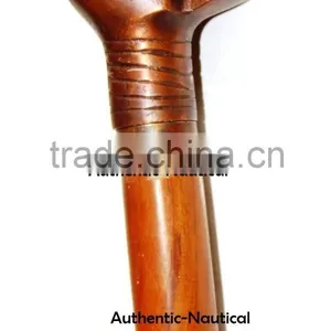 VINTAGE BRASS SKULL HEAD HANDLE WALKING CANES-DESIGNER WALKING CANES-VINTAGE STYLE WALKING CANES Wk1177 thumbnail-3
