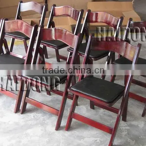 WOOD PADED FOLDING CHAIR W/VINYL CUSHION thumbnail-1