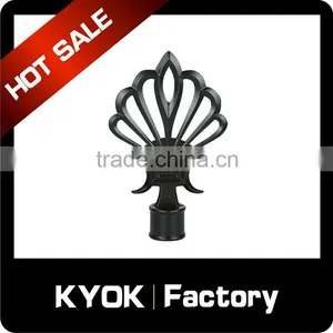 Home Decorative 16mm/19mm Black Series Curtain Rod, Good Price Wholesale Leaf Finials, Strong Bearing Iron Curtain Brackets thumbnail-5