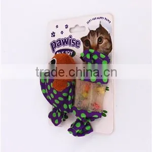 Promotional Best Quality Fish & Candy Shaped Cat Toy Treat Ball With Ring Bell Inside thumbnail-2