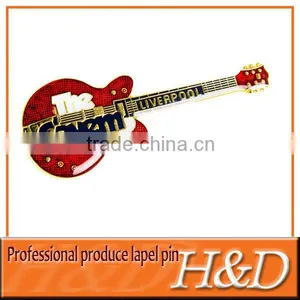 Red Guitar Lapel Pins With Your Own Design thumbnail-1
