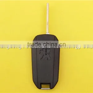 Peugeot Car Key 3 Button Flip Remote Replacement Key Shell With Groove Blade thumbnail-3