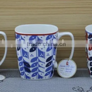 11OZ Palace Flowers Decal Printed Coffee Cups, Shiny Surface New Bone China Mug, KL5004-351 thumbnail-4