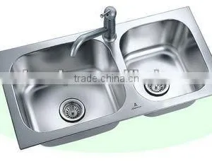 Amico Rectangular Double Bowl Stainless Steel Kitchen Sink thumbnail-1