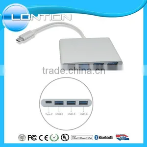 USB-C Hub USB3.1 Type c to 3 Port Usb3.0 + Type c Adapter For Apple Macbook 12" & LENOVO ZUK Z1 OTG Nexus 6 thumbnail-1