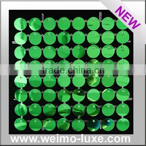 2016 New Patent Mirror Effected Green Sequins With Clear Grid For Wall Decor thumbnail-1