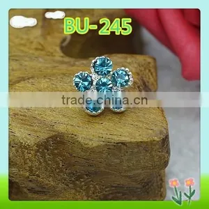 Wholesale Blue Rhinestone Button 10mm thumbnail-1
