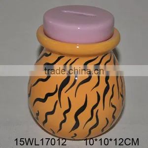Unique Design Ceramic Coin Bank / Money Bank With Zebra-stripe Painting thumbnail-1