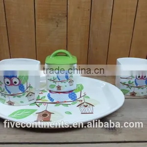 New Owl Big Cup With Sugar Pot and Saucer Set Tea Set thumbnail-1