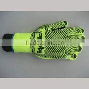 FLUORESCENT STRING KNIT WITH PVC DOTS ON TWO SIDES WINTER GLOVE KINT WRIST GLOVES thumbnail-3