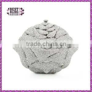 3D Flower Hard Shell Crystal and Crystal Bags and Clutches (8746A-S) thumbnail-1