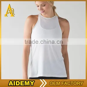 China Supplier Low Cut Custom Yoga Tops Loose Sexy Cotton Tank Top thumbnail-4