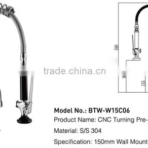 Wholesale Custom Wall Mounted Commercial Pre-rinse Stainles Steel Industrial Kitchen Sink Faucet thumbnail-6