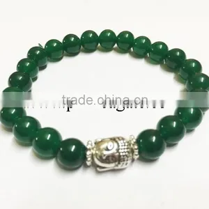 Wholesale Fashion Agate Stone Natural AAA Green Jade Buddha Bracelet thumbnail-1
