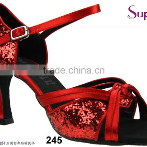Suphini Red Glitter Shiny Sexy Latin Dance Shoes thumbnail-1