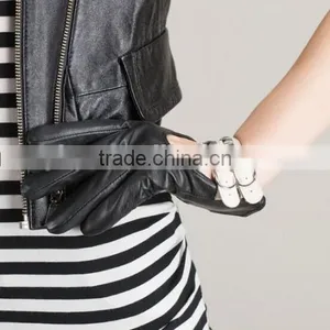 Black Leather Wholesale Gloves Fashion Ladies Wholesale Gloves thumbnail-2