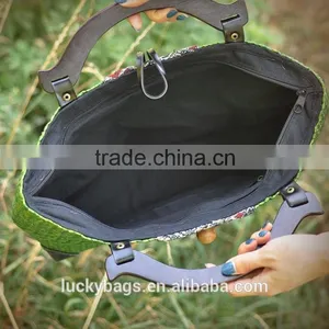 Hot Selling Cheap Thailand Straw Bag Green Handmade Beach Bag thumbnail-3
